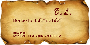 Borbola László névjegykártya
