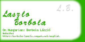 laszlo borbola business card